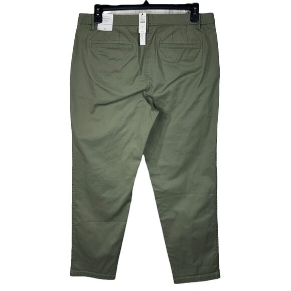 Talbots SZ 12 Relaxed Chino Ankle Pants Stretch Relaxed Leg Hi-Rise Zip-Fly New - Picture 4 of 9